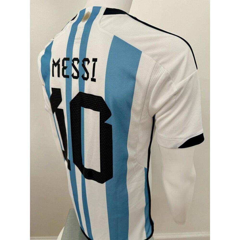 2022 Adidas World Cup 3 STAR Argentina MESSI Jersey Size L - Picture 7 of 12